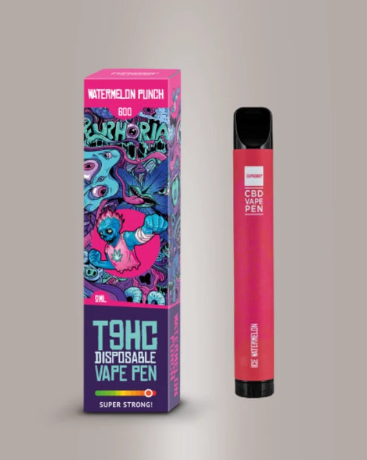 Euphoria T9HC Disposable Vape Pen Watermelon Punch 2 ml