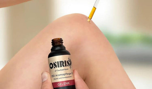 Osiris CBD Aromapflege, Anwendung am Knie