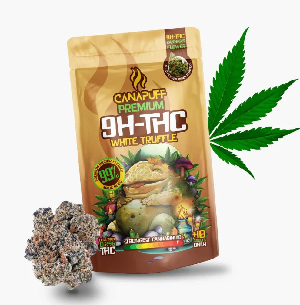 Canapuff White Truffle 9H-THC Blüten 99% – Premium Hanfblüten Verpackung