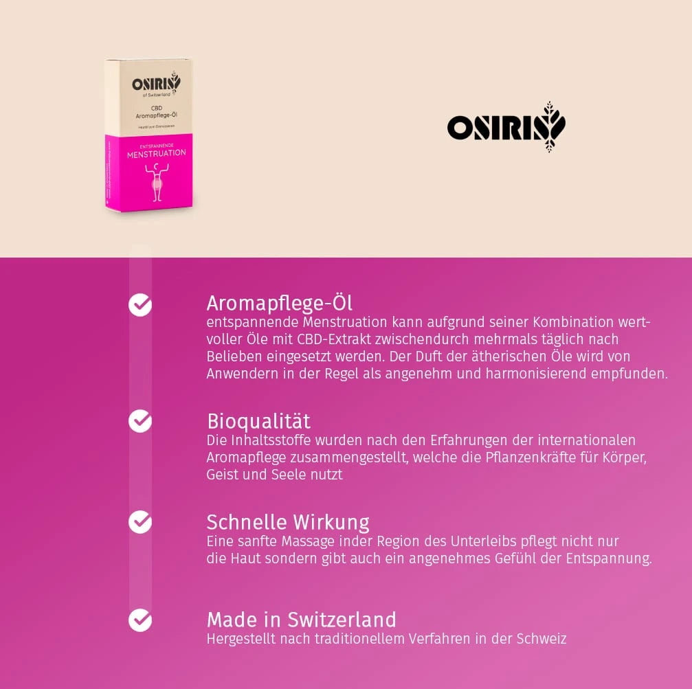 OSIRIS Entspannende Menstruation Massageöl Anwendungs Hinweis
