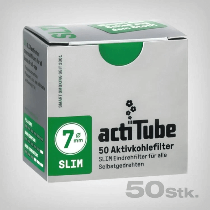 actiTube Aktivkohlefilter Slim - 50 Stück