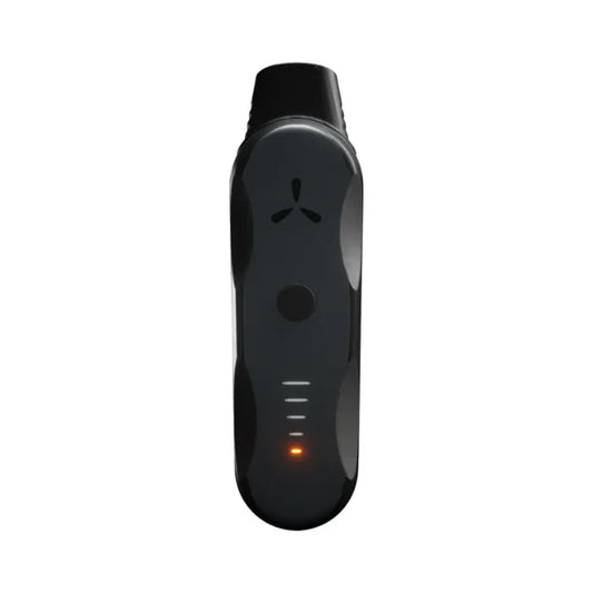 AirVape XS GO Vaporizer Vorderseite mit Knopf und fünf LED-Anzeigen für die Temperaturstufen