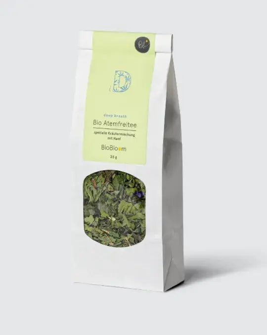 BioBloom Bio Atemfreitee „deep breath“ – 35 g Teemischung mit Hanf
