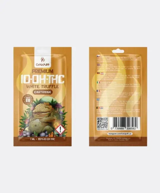Canapuff White Truffle 10-OH-THC Kartusche (95%) Vorderseite und Rückseite