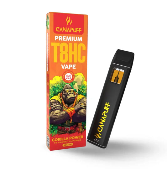 Gorilla Power T8HC Vape von Canapuff - kompakter Einweg-Vaporizer mit erdig-fruchtigem Aromaprofil, 95% T8HC, 1 ml