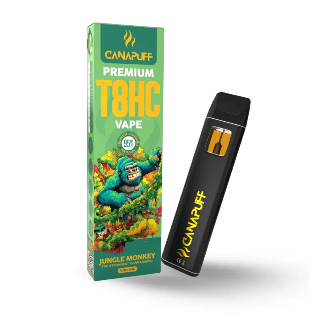 Jungle Monkey T8HC Vape von Canapuff – kompakter Einweg-Vaporizer mit tropisch-frischem Aromaprofil, 95% T8HC, 1 ml