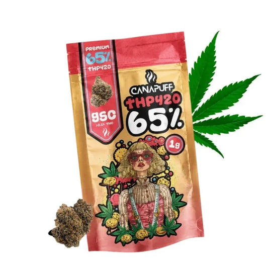 THP420 Blüten GSC 65% von Canapuff in der Verpackung