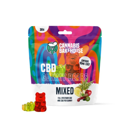 Cannabis Bakehouse CBD Gummibärchen Mixed, 30 g Tüte mit 22 Fruchtgummis und 4 mg CBD pro Stück