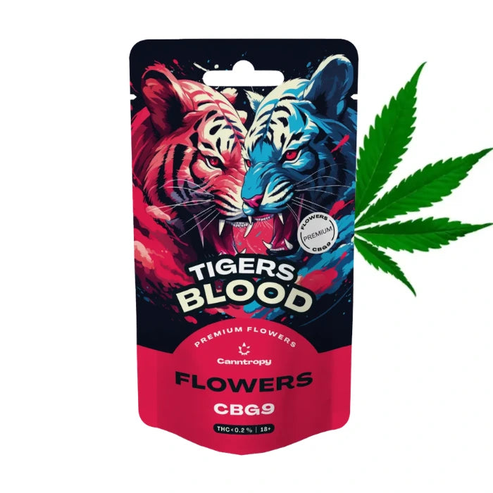 CBG9 Blüten Tigers Blood von Canntropy Verpackung vorderseite