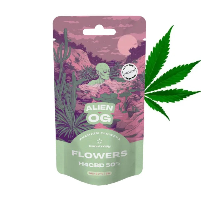 Canntropy H4CBD Blüten Alien OG 50%, Vorderseite der Packung