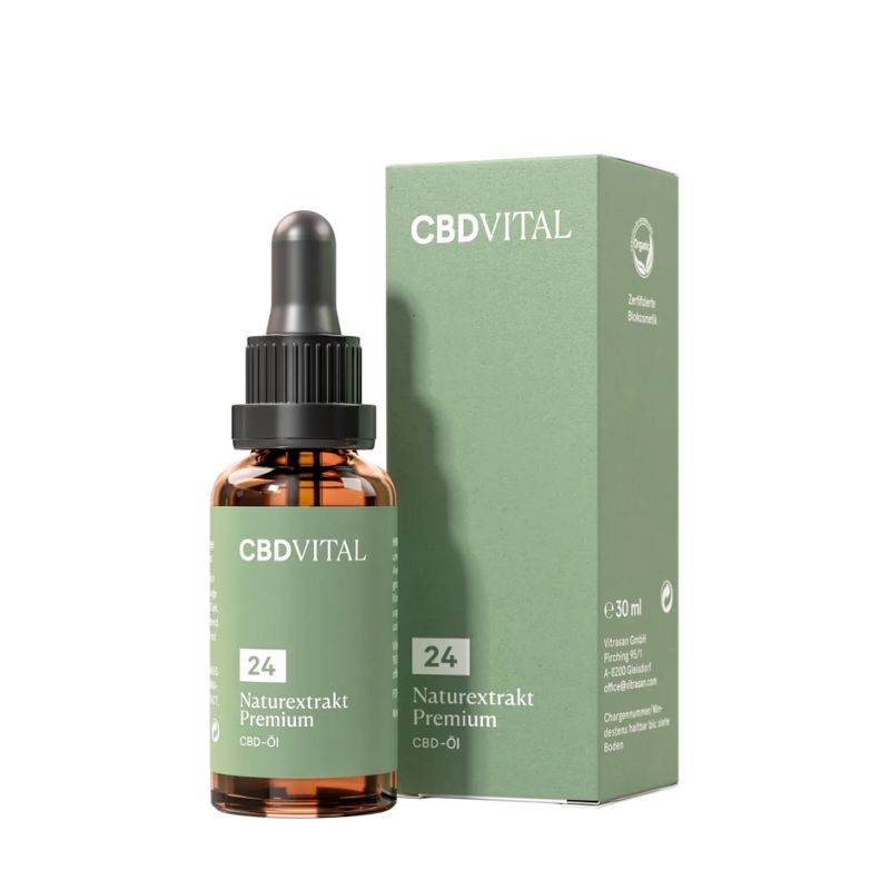 CBD Vital Naturextrakt Premium CBD-Öl 24 mit grüner Verpackung 30 ml