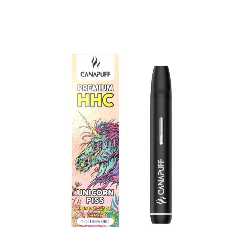 CANAPUFF Premium HHC Vape Pen mit Verpackung Unicorn Piss Front Ansicht