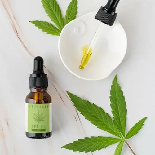 Edelhanf 10% CBD Öl mit Hanfblatt