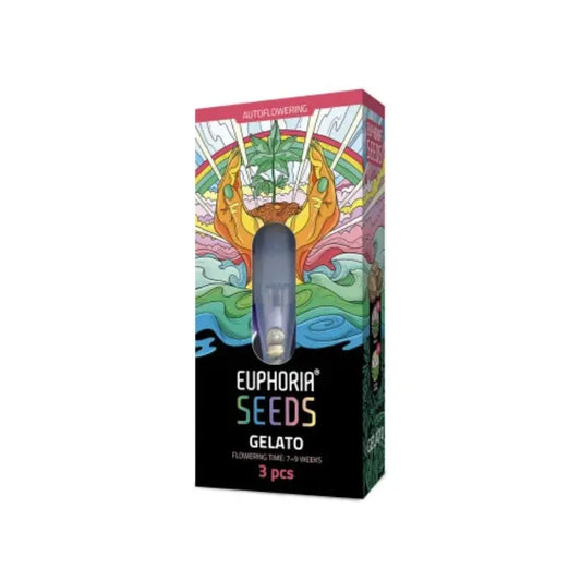 Euphoria Seeds Gelato Autoflower Samen, Verpackung mit 3 Samen und 7 bis 9 Wochen Blütezeit