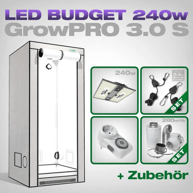 GrowPRO 3.0 S LED Grow Set + 1x Pure LED Q240 V2 - 240W