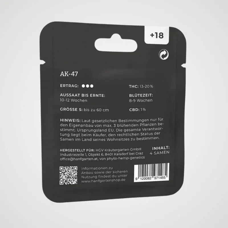 AK 47 Autoflowering Samen rückseite Verpackung