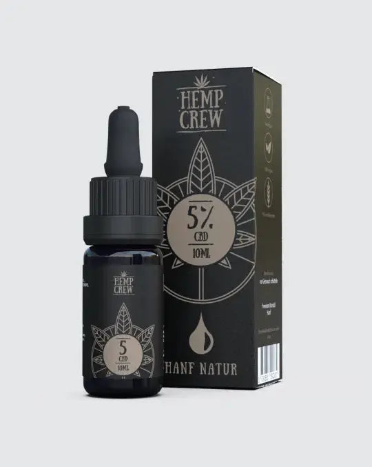 CBD Vollspektrum Öl Hanf Natur mit 5% oder 10% CBD – Bio-Hanfsamenöl Hemp Crew