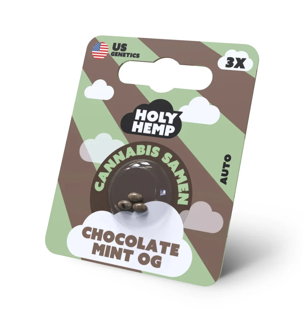 Holy Hemp Chocolate Mint OG Auto 3 feminisierte Samen Verpackung PGZ-zertifiziert Autoflowering