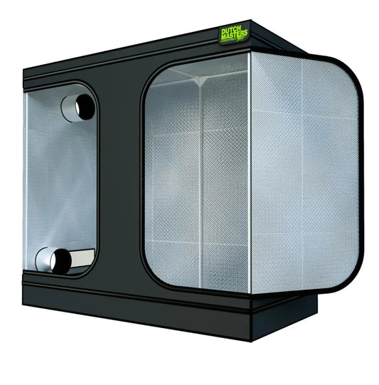 Mammoth Lite+ 240L Growzelt 240x120x200 cm Seitenansicht: Offene Tür mit 170D silbernem Reflexionsmaterial, 254mm Luftöffnungen und stabilem Stahlgestänge – ideal für Indoor-Grow mit 2,88m² Anbaufläche