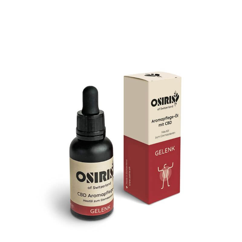Osiris CBD Aromapflege-Öl mit CBD Gelenkwohl Flasche mit Verpackung