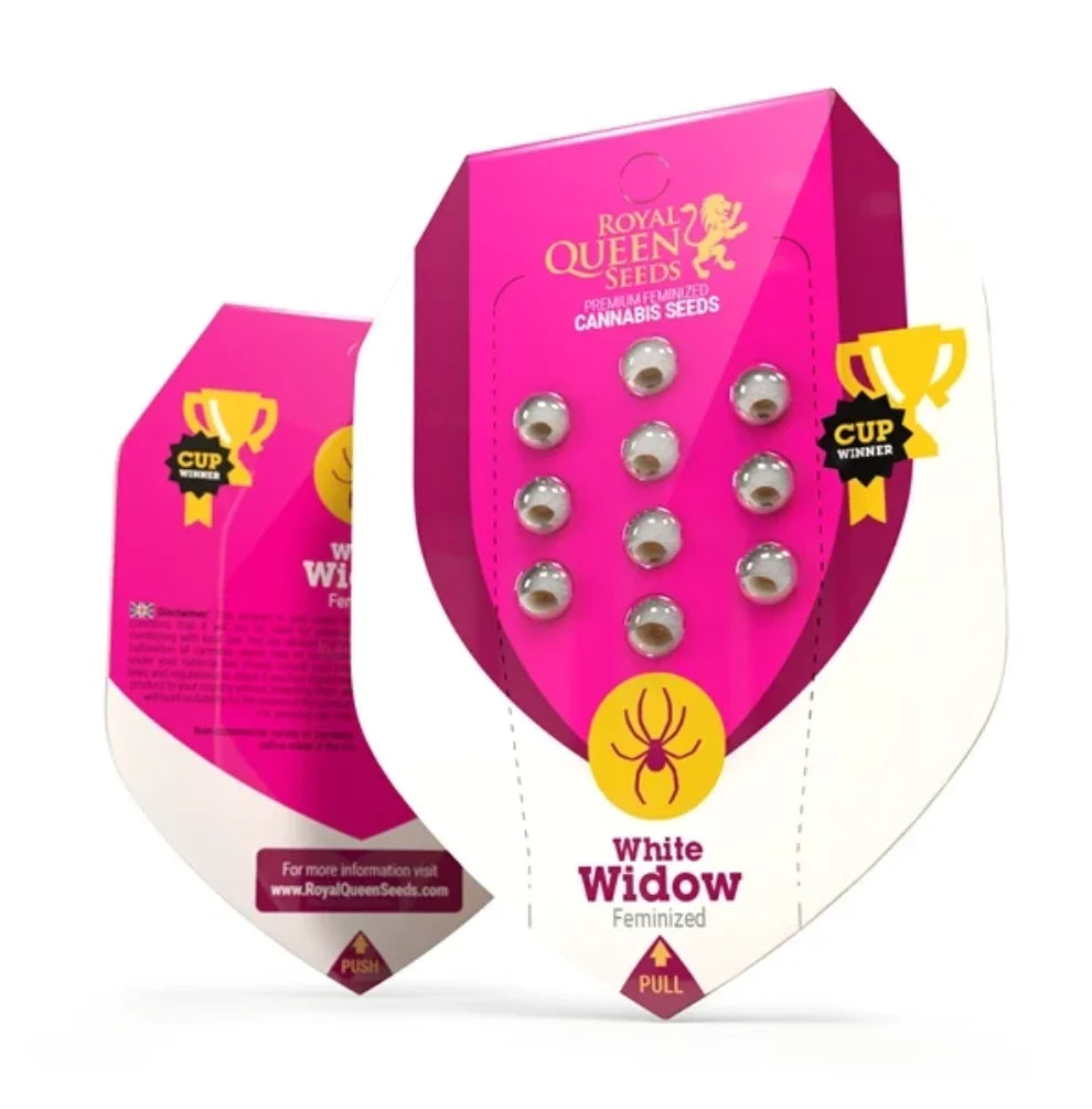 Royal Queen Seeds White Widow Feminisiert – Cannabis Samen Verpackung klassische Sorte