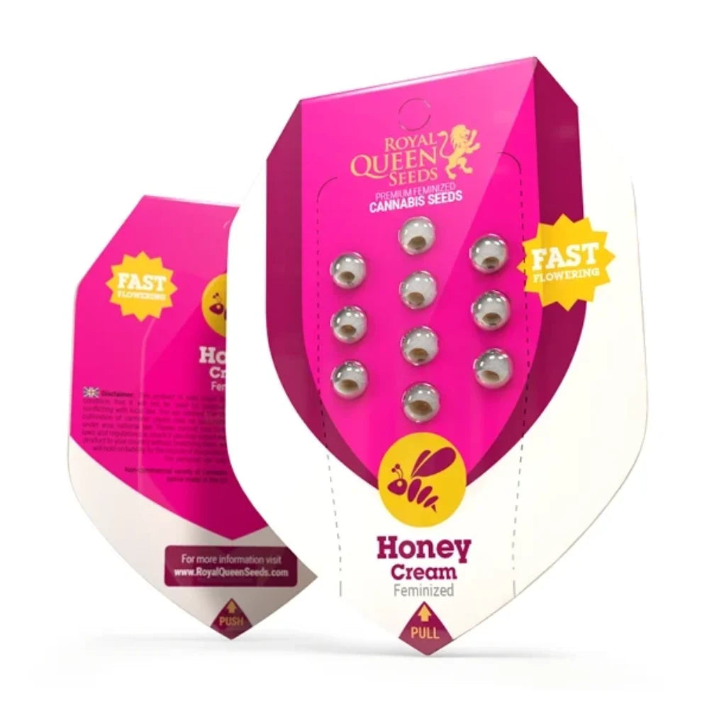 Royal Queen Seeds Honey Cream Fast Flowering Samen Verpackung pink feminisiert