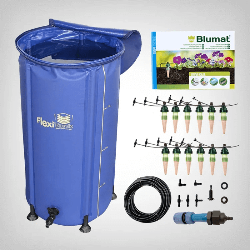 Blumat Stromlose Tropf-Bewässerung 3m Set mit 100 Liter FlexiTank