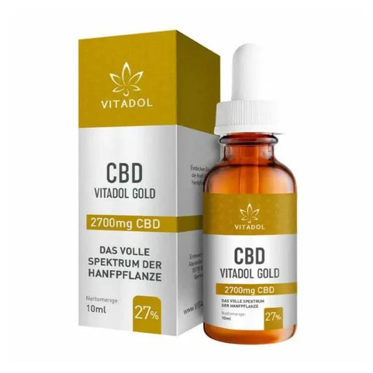 Vitadol Gold Bio CBD Öl 27% Verpackung und Flasche